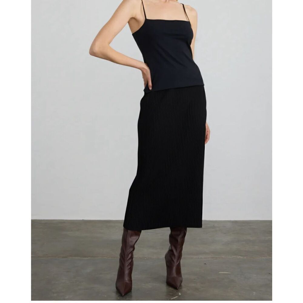 NWT Margaret O’Leary Black Pleated Skirt Size XS